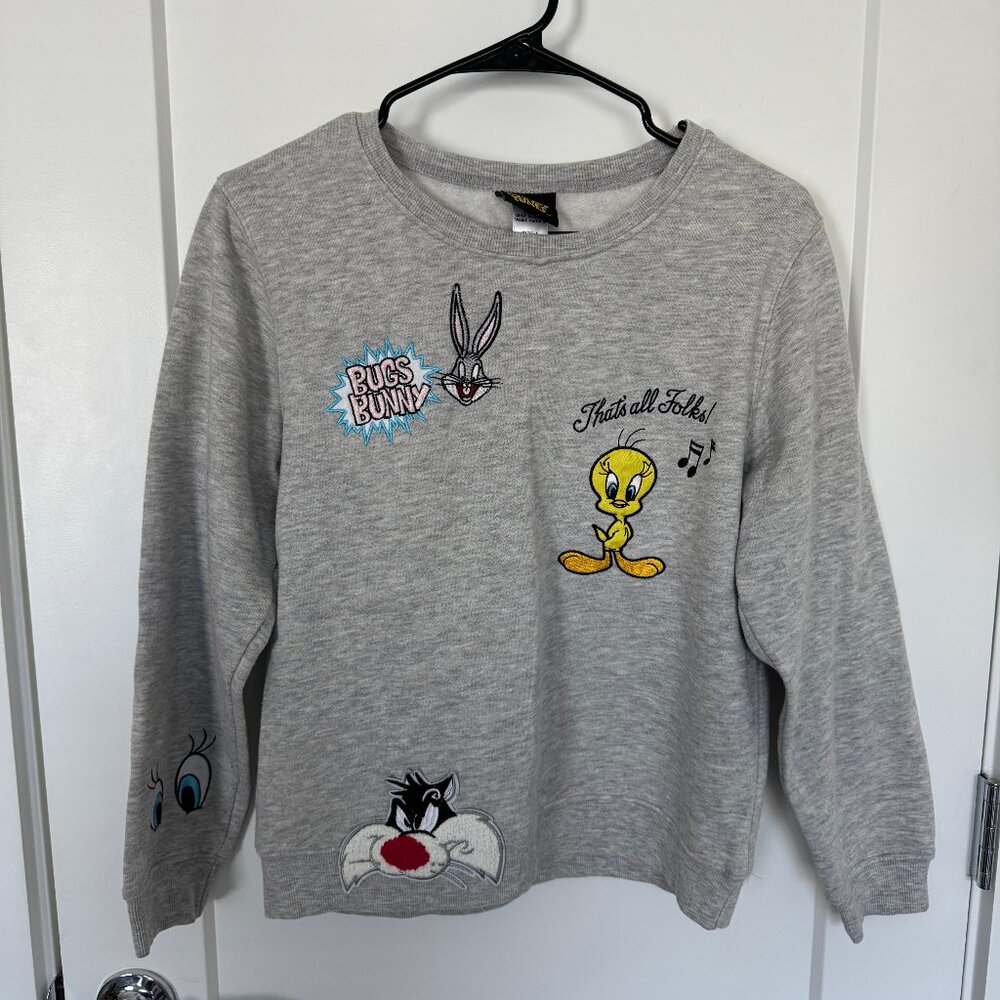 vintage looney tunes sweat shirt grey | size small
